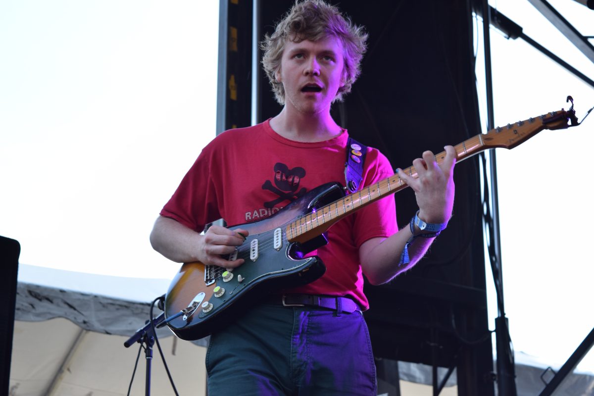Pinegrove's Evan Stephens Hall at Pitchfork Fest (photo: Meredith Mattlin)