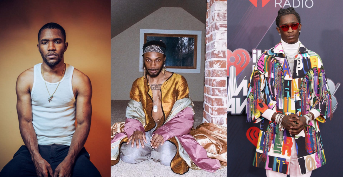 Frank Ocean, JPEGMAFIA and Young Thug courtesy of New York Times, Genius and Global Grind